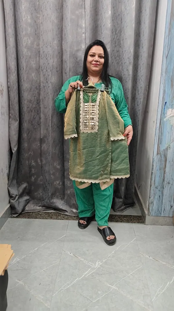 Premium_Satin_Silk_Kurta_Mehandi_Green