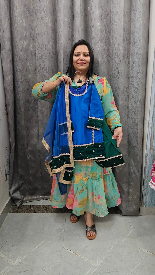 Yellow_Silk_Handwork_Border_Farshi_Kurta_Set_For_Kids
