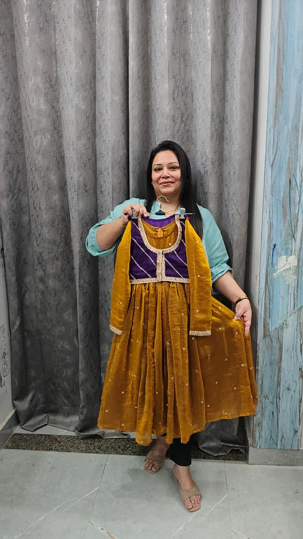 Premium_Handwork_Jacket_Dress_Mustard
