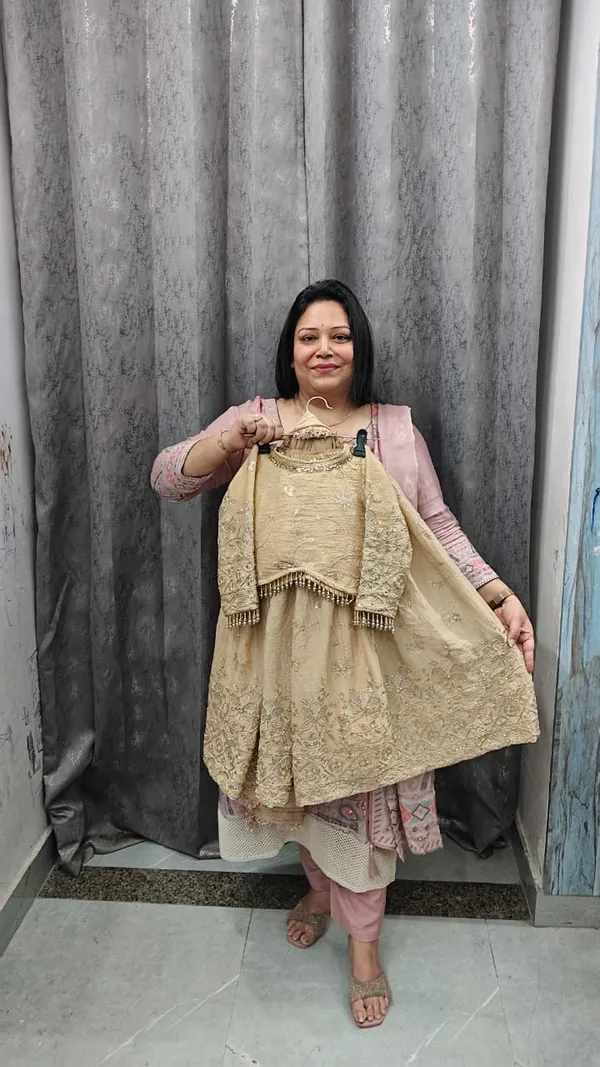 Gold_Crush_Silk_Heavy_Handwork_Lehenga_Set_For_Kids