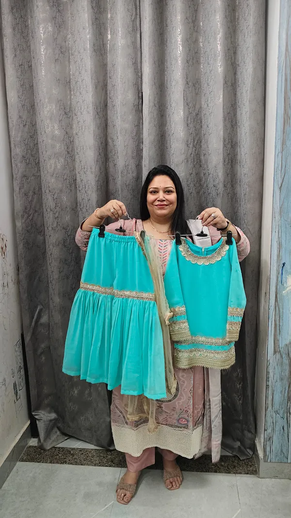 Blue_Georgette_Gota_Cirosky_Work_Gharara_Set_For_Kids