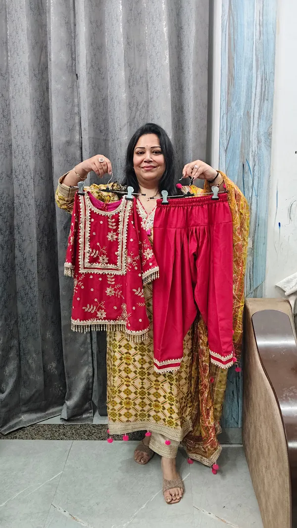Rani_Vichitra_Silk_Embroidered_Farshi_Salwar_Suit_For_Kids