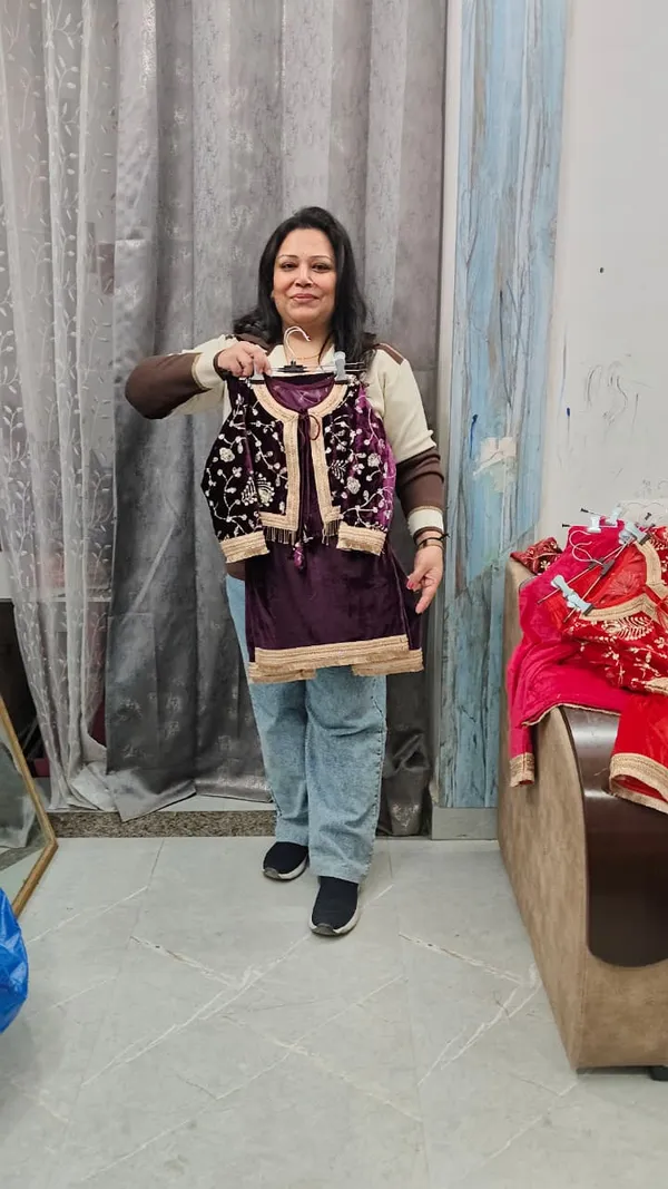 Brown_Velvet_Embroidered_Jacket_Suit_Set_For_Kids