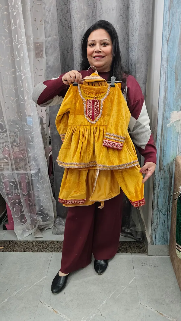 Yellow_Silk_Kurta_Dress_For_Kids