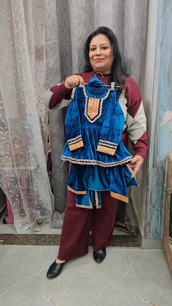 Blue_Silk_Kurta_Dress_For_Kids