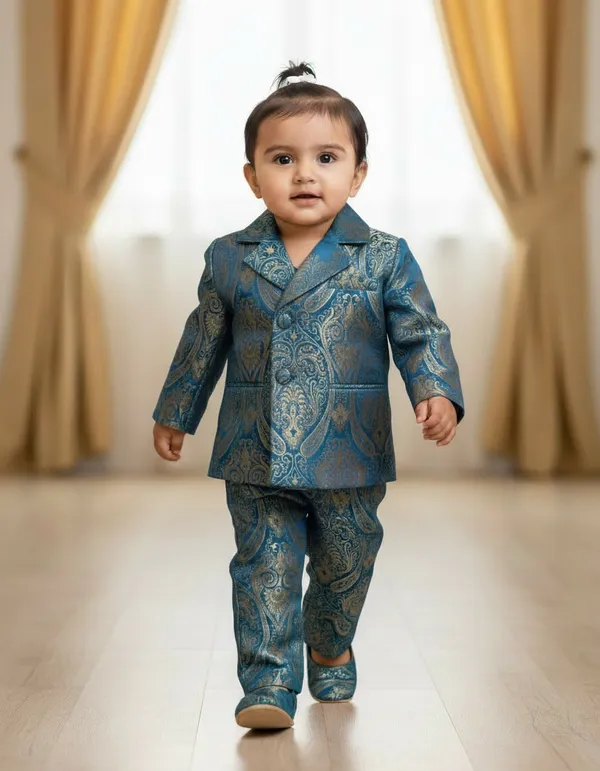 Luxury_Jamawar_Cord_Set_Peacock_Blue