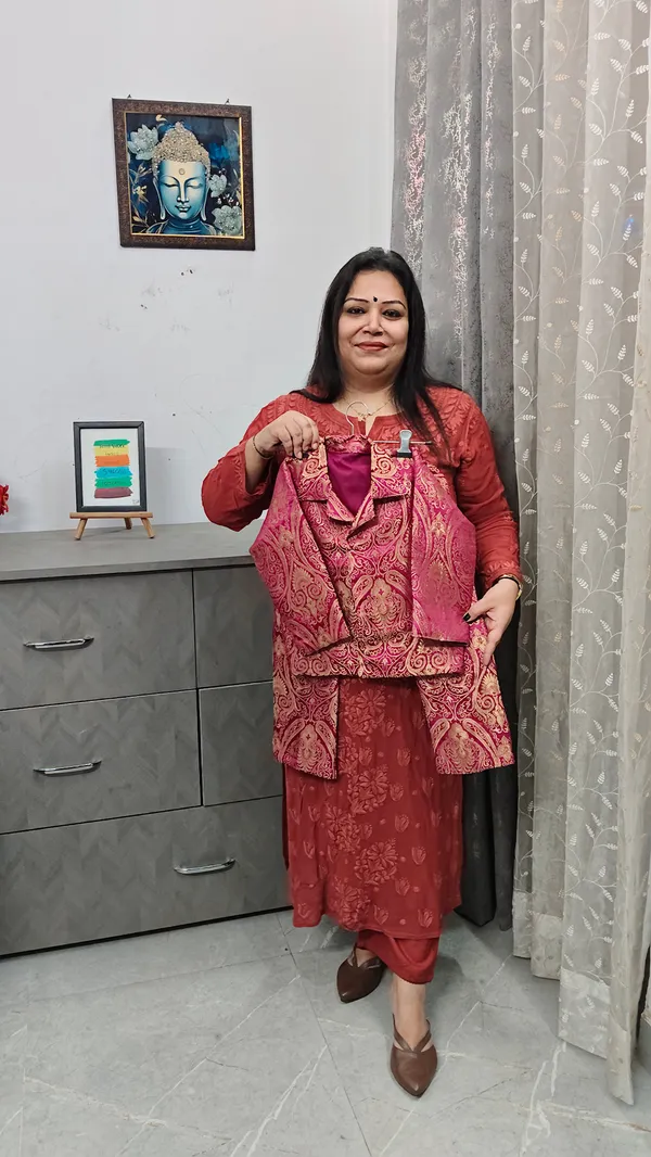 Pink_Jamawar_River_Collar_Co-Ord_Set_For_Kids