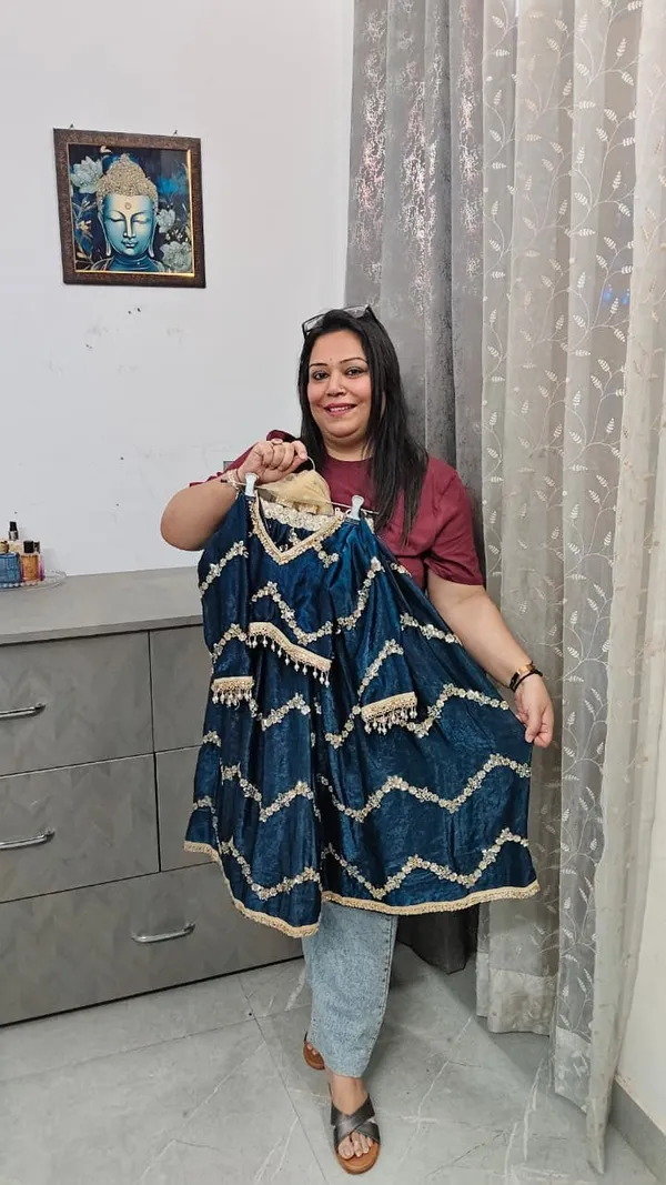 Blue_Silk_Embroidered_Lehenga_Set_For_Kids