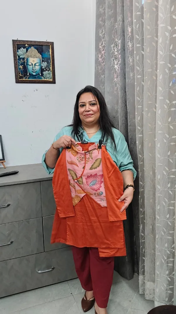 Rust_Orange_Silk_Kurta_Jacket_Set_For_Kids