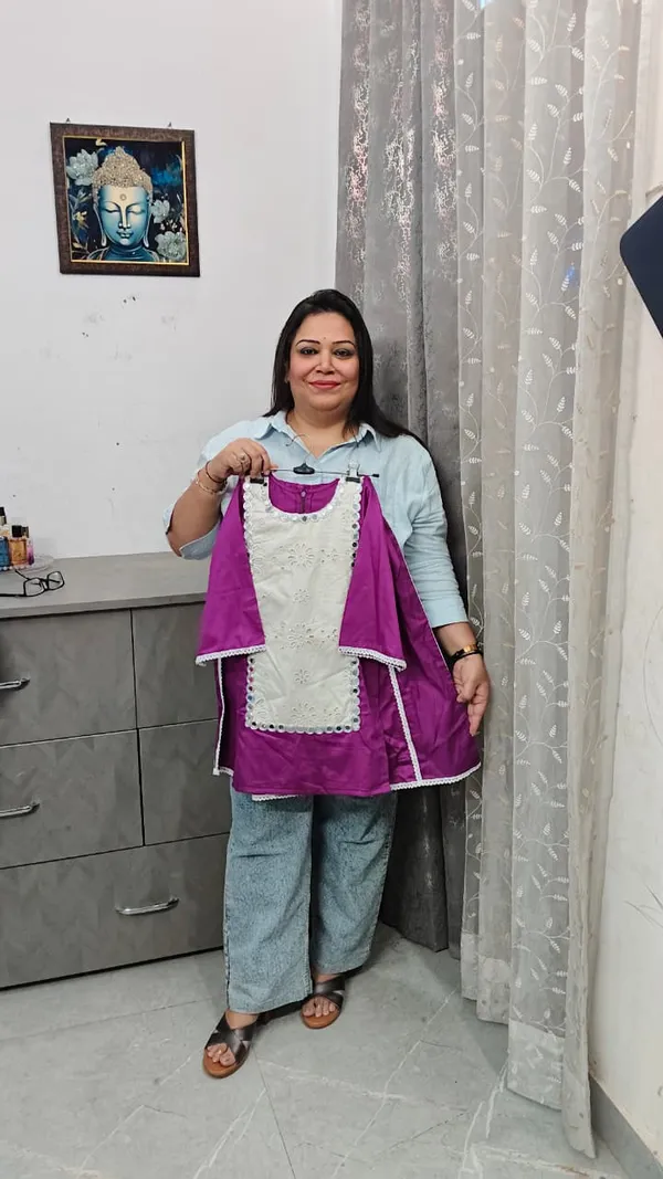 Chikan_Work_Cotton_Kurta_Flared_Palazzo_Set_Red