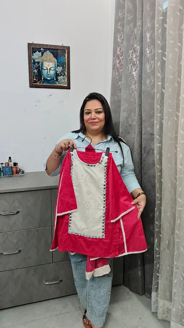 Chikan_Work_Cotton_Kurta_Flared_Palazzo_Set_Pink