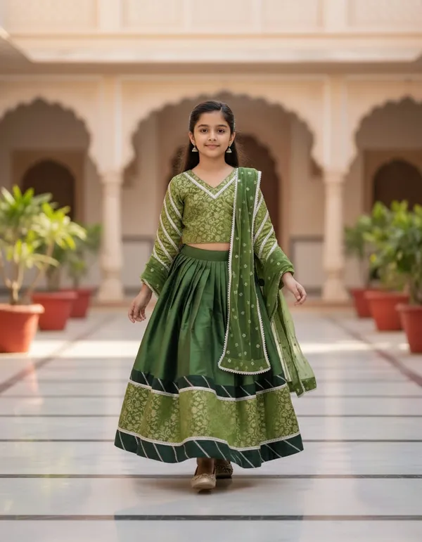 Luxury_Banrasi_Silk_Lehenga_Sets_Green