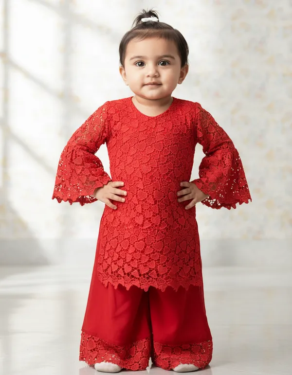 Red_Crochet_Batwing_Palazzo_Co-Ord_Set_For_Kids