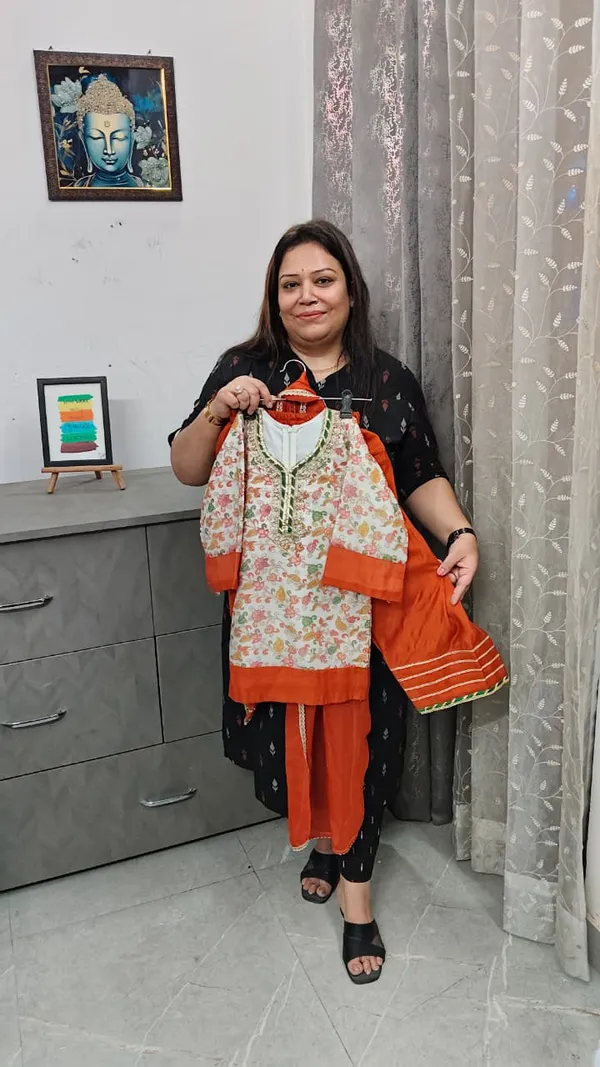 Premium_Mal_Chanderi_Brother_Sister_Combo_Off_White_For_Girl