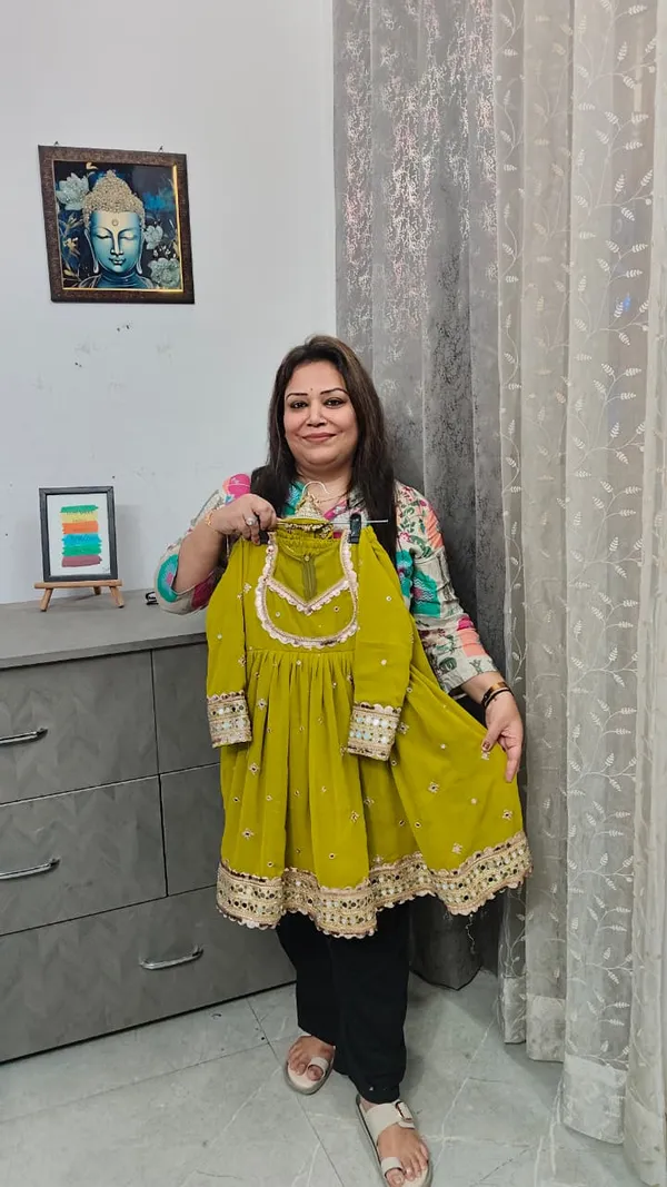 Matka_Frock_Suits_Mehendi_Green