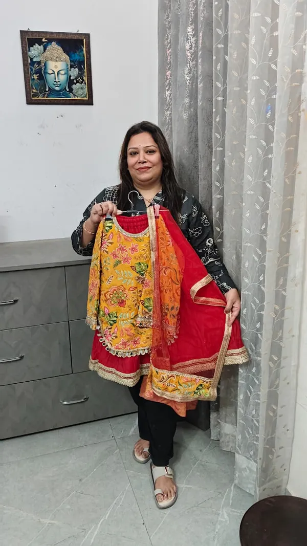 Lehnga_With_Kurti_Yellow_Red