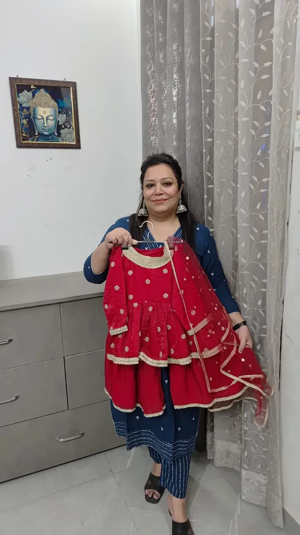 Red_Silk_Handwork_Peplum_Set_For_Kids