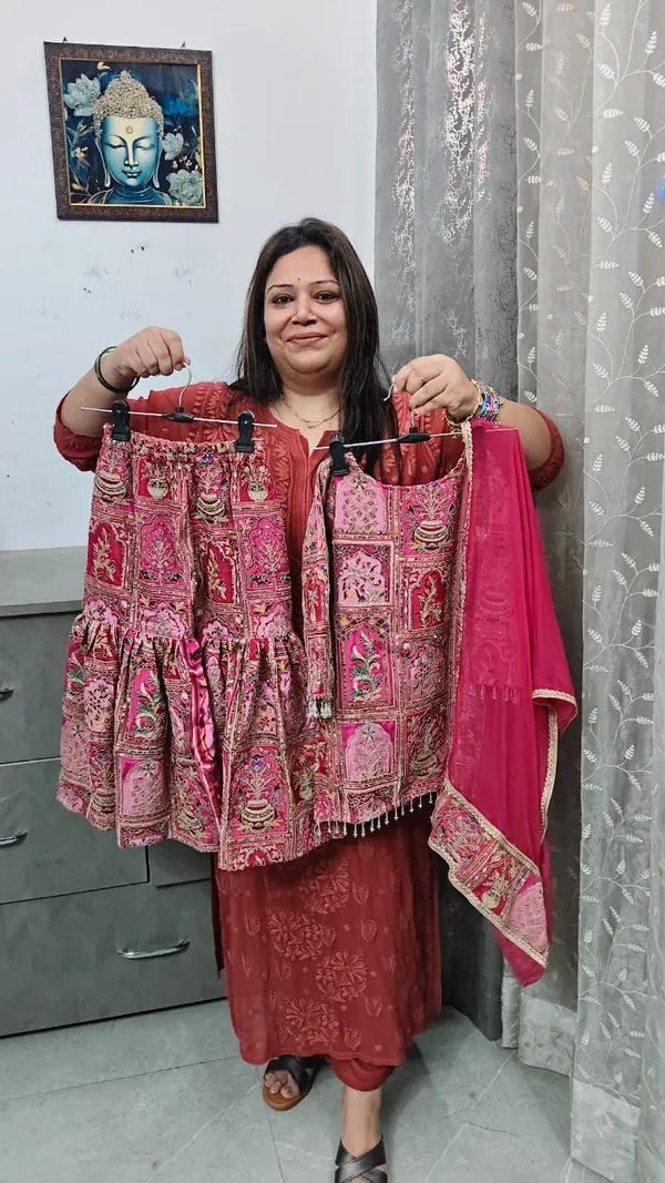 Red_Silk_Handwork_Garara_Set_For_Kids