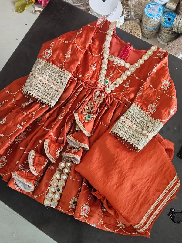 Rajkumari_Embroidered_Dress_Rust