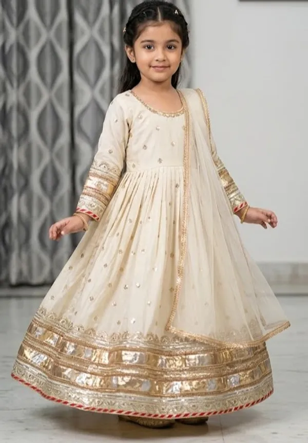 Off-White_Silk_Gown_Matching_Outfit_For_Kids