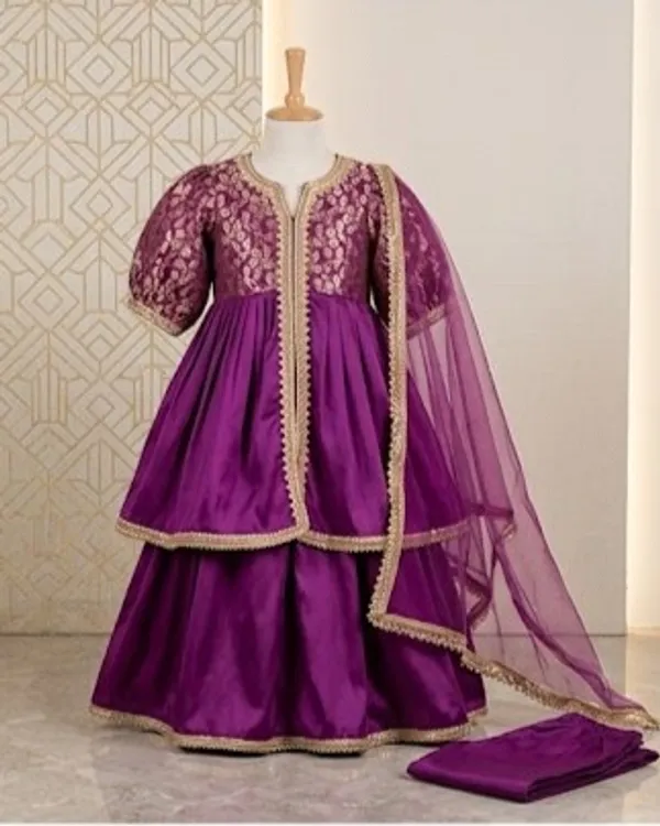 Pink_Green_Silk_Sherwani_Suit_For_Kids