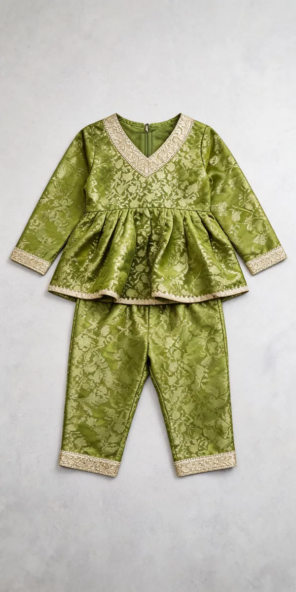 Red_Banarasi_Peplum_Co-Ord_Set_For_Kids