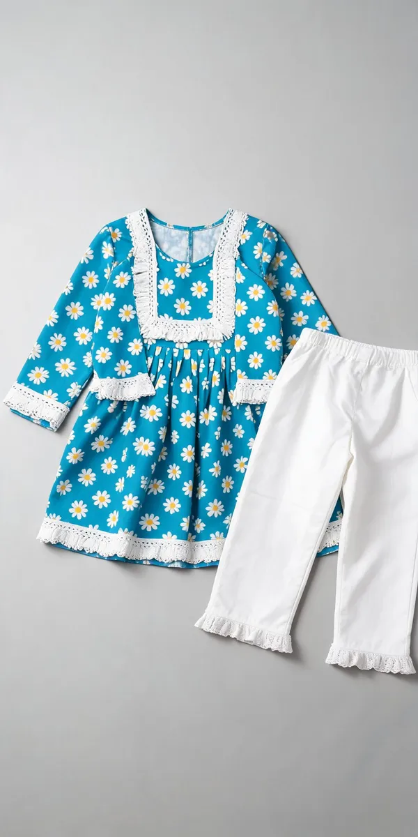 Multicolor_Cotton_Chikankari_Frock_Suit_For_Kids
