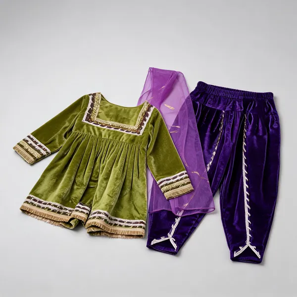 Rust_Velvet_Embroidered_Suit_Set_For_Kids
