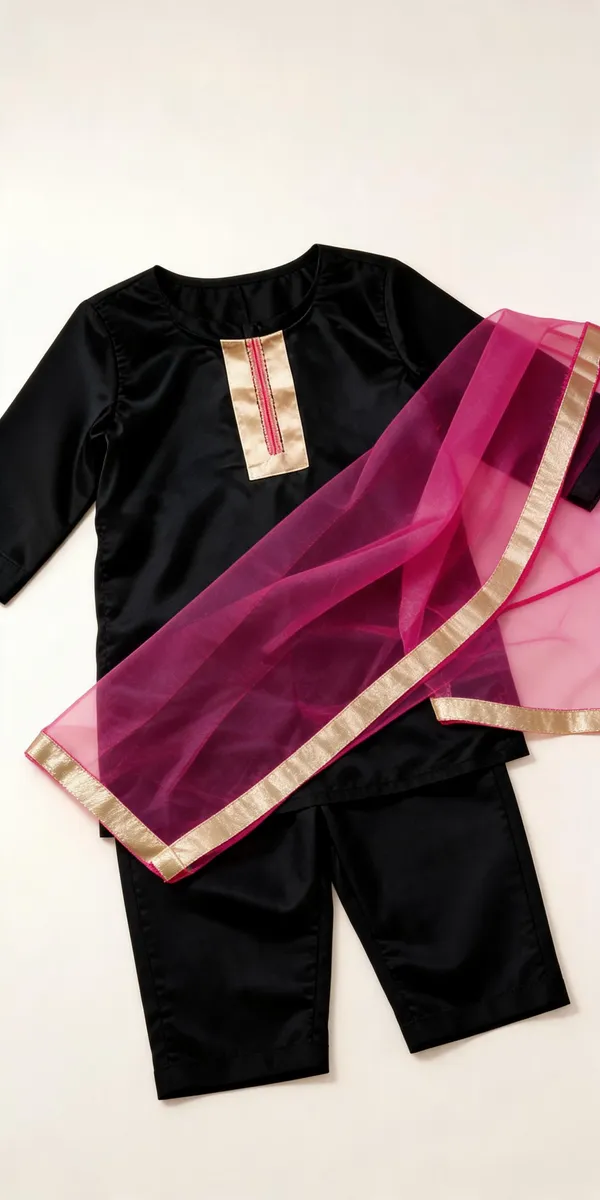 Black_Rani_Silk_Glace_Cotton_Pant_Suit_For_Kids