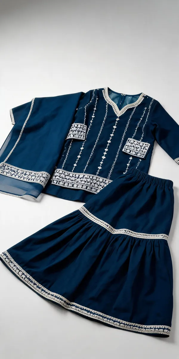 Wine_Georgette_Embroidered_Gharara_Set_For_Kids