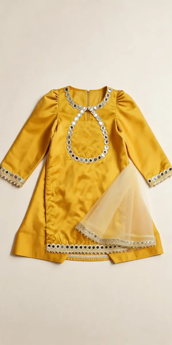 Mustard_Silk_Mirror_Work_Farshi_Suit_For_Kids