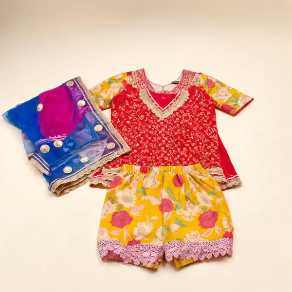 Royal_Blue_Silk_Banarsi_Patiala_Suit_Set_For_Kids