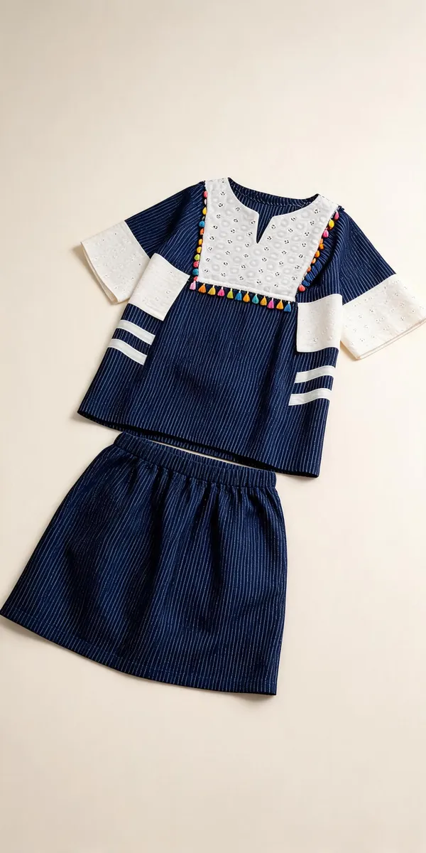 Navy_Blue_Pure_Cotton_Katha_Co-Ord_Set_For_Kids