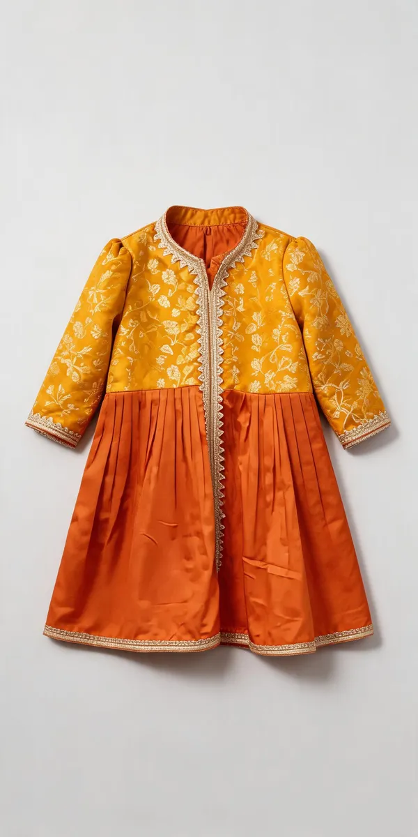 Orange_Red_Silk_Sherwani_Suit_For_Kids