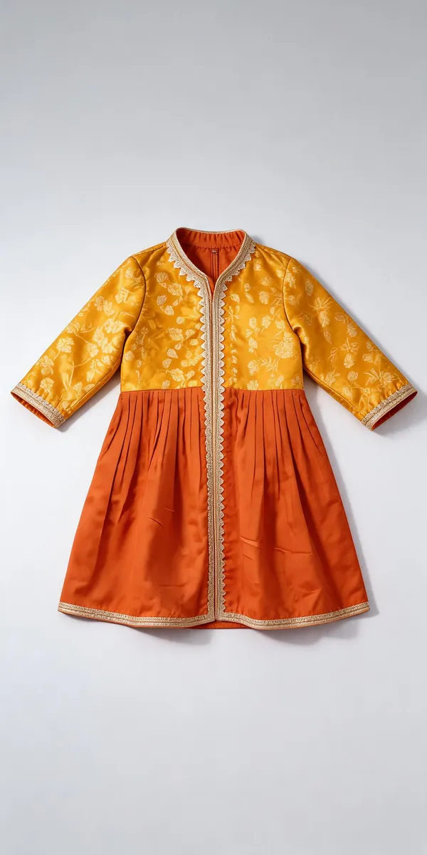 Orange_Red_Silk_Sherwani_Suit_For_Kids