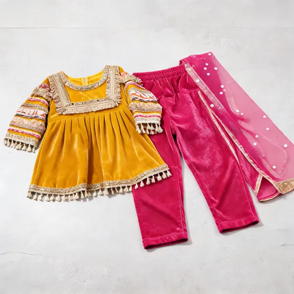 Velvet_Kaudi_Embroidered_Dress_For_Kids