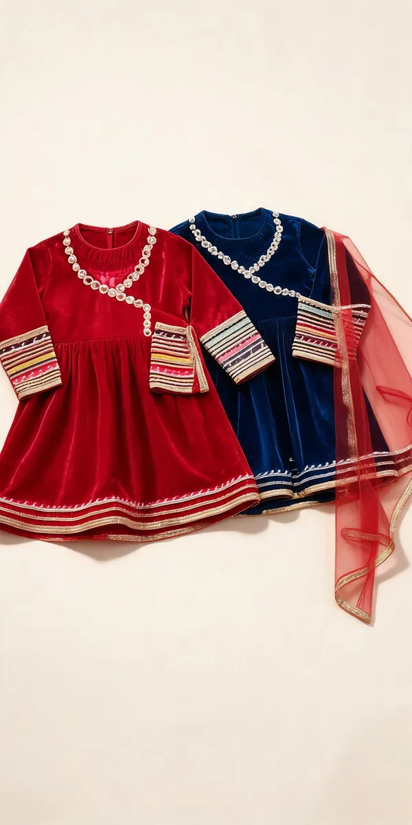 Red_Blue_Velvet_Gota_Work_Angrakha_Suit_Set_For_Kids