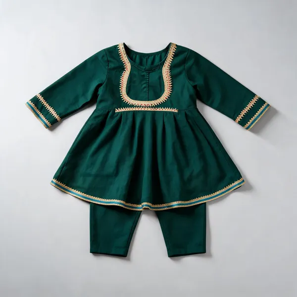 Red_Cotton_Matka_Lace_Work_Suit_Set_For_Kids