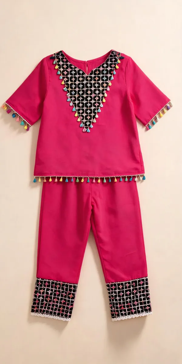Rani_Georgette_Chikankari_Co-Ord_Set_For_Kids