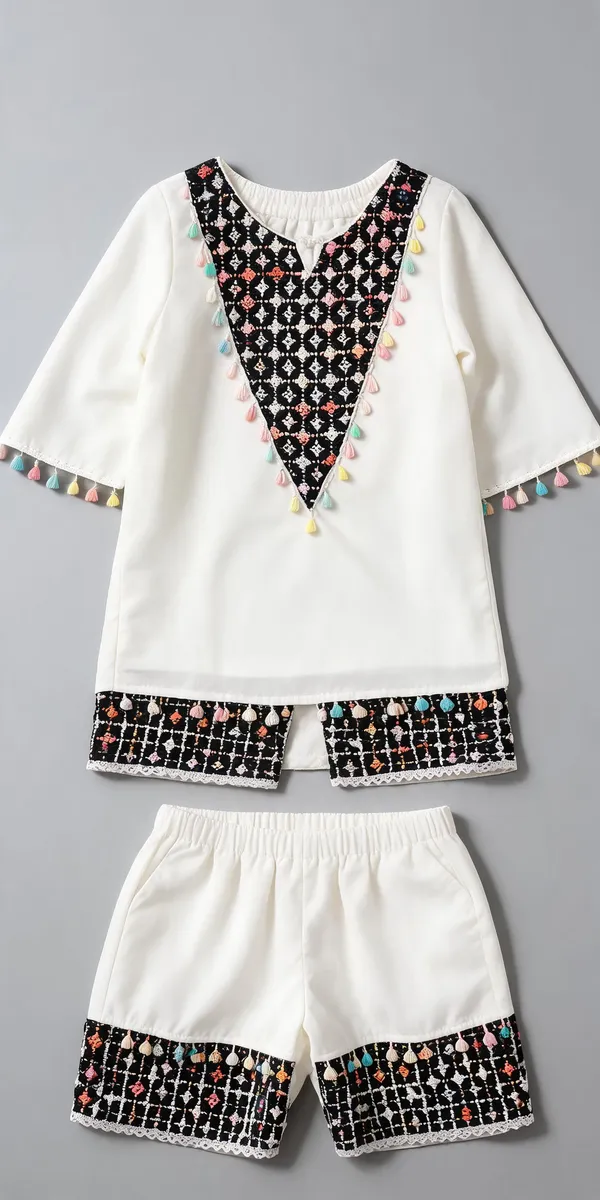 White_Green_Georgette_Chikankari_Co-Ord_Set_For_Kids
