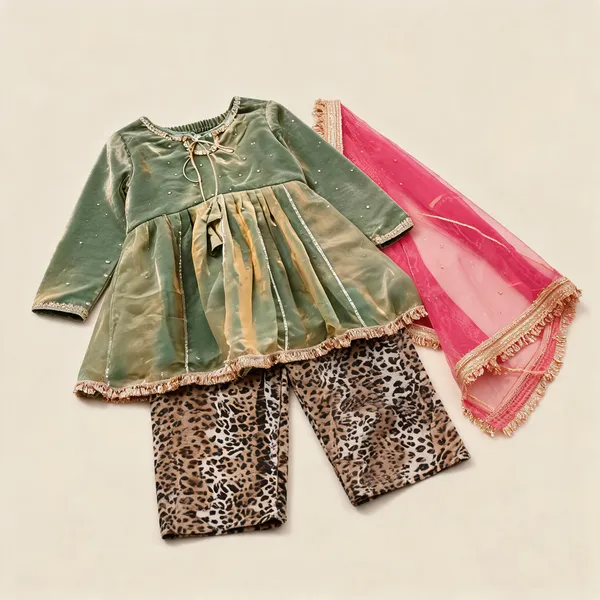 Green_Silk_Frock_Suit_For_Kids