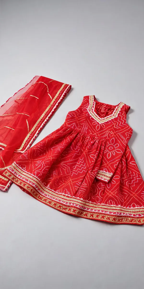 Purple_Georgette_Chunri_Print_Jaipuri_Frock_Suit_For_Kids