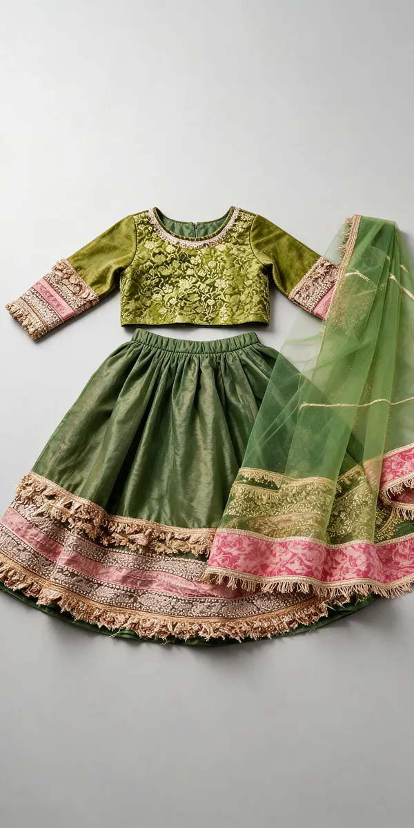 Mehndi_Green_Silk_Maharani_Lace_Work_Lehenga_Set_For_Kids