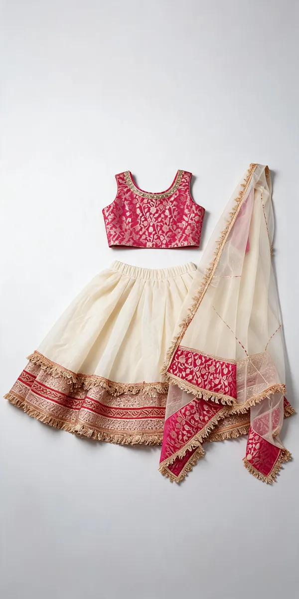 Off_White_Silk_Maharani_Lace_Work_Lehenga_Set_For_Kids