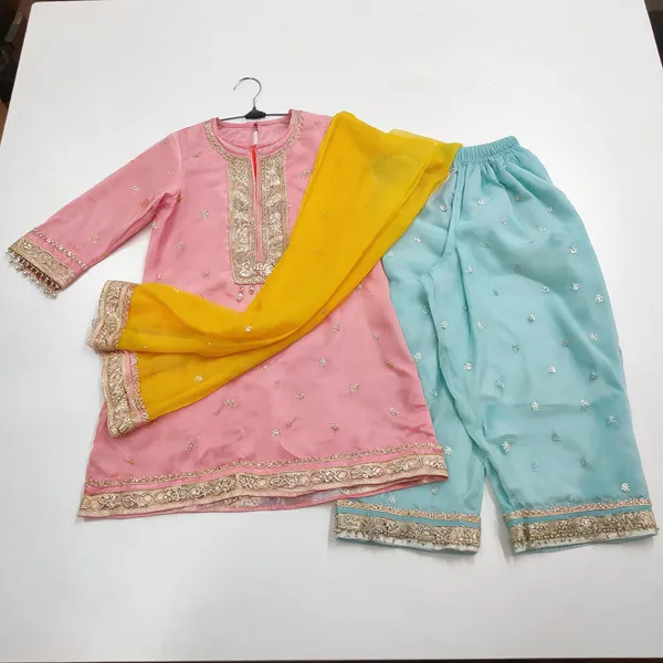 Yellow_Silk_Embroidered_Sharara_Dress_For_Kids