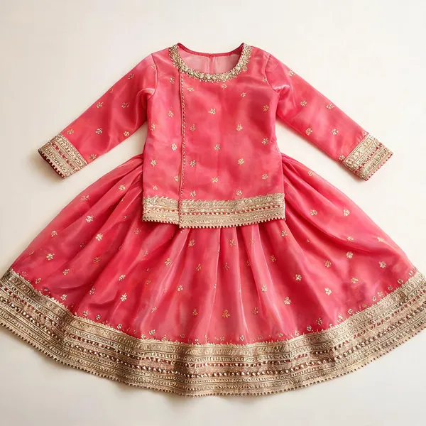 Pink_Silk_Embroidered_Lehenga_Dress_For_Kids