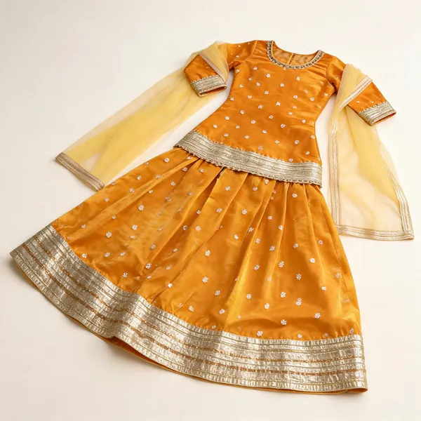 Mustard_Satin_Silk_Embroidered_Lehenga_Set_For_Kids