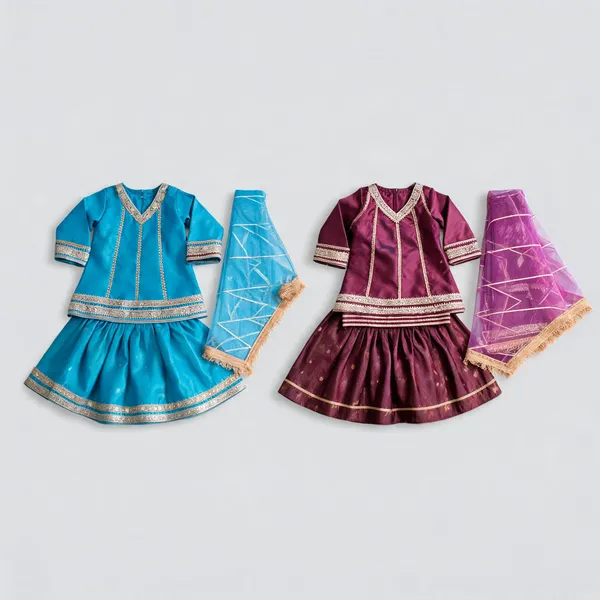 Sky_Blue_Purple_Banarasi_A-Line_Frock_Suit_For_Kids