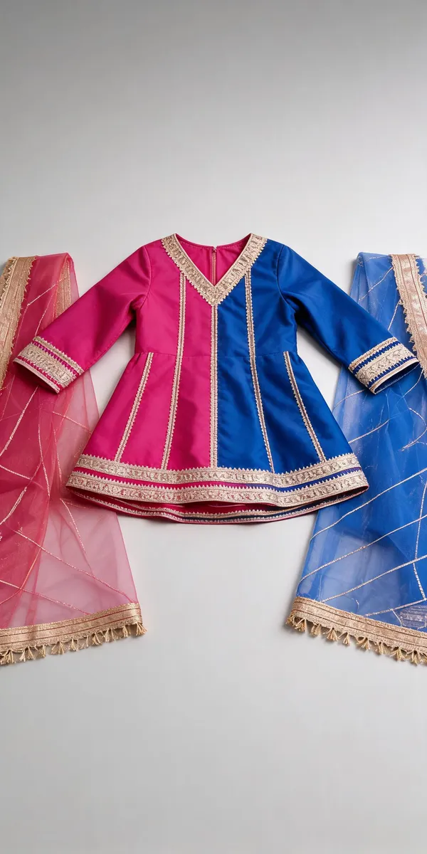 Pink_Blue_Banarasi_A-Line_Frock_Suit_For_Kids
