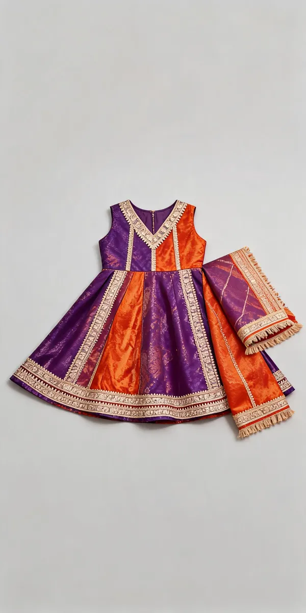 Purple_Orange_Banarasi_A-Line_Frock_Suit_For_Kids